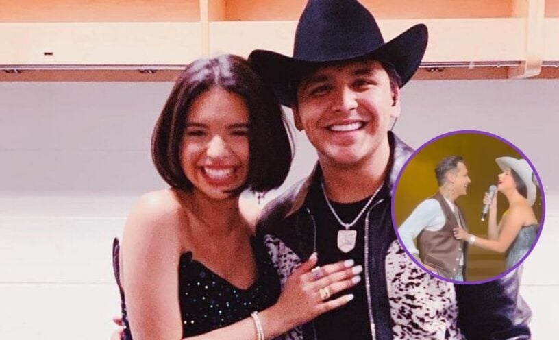 Romántico beso de Christian Nodal y Ángela Aguilar en pleno show Vibra