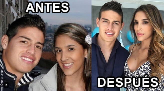 Antes y después de Daniela Ospina y James Rofríguez