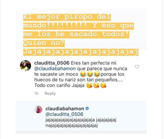 pantallazo Claudia Bahamón