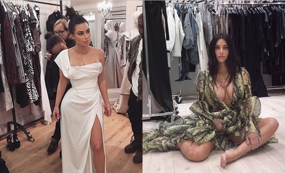 Kim Kardashian con vestidos