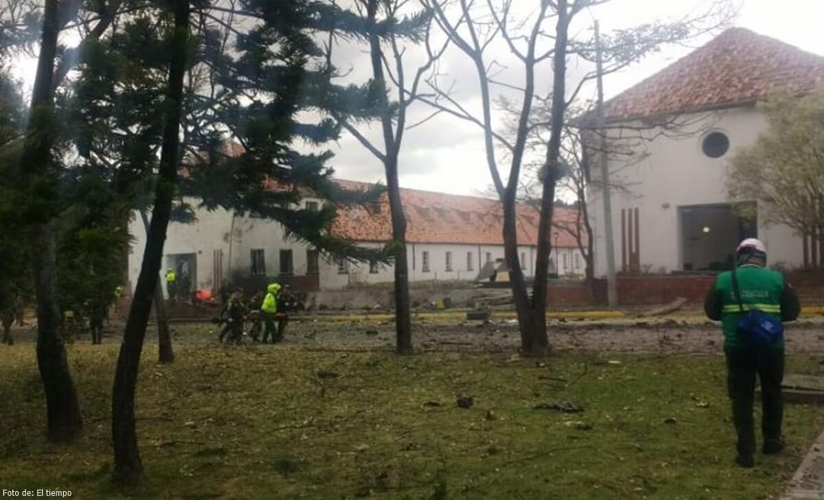 Foto del atentado en Escuela General Santander