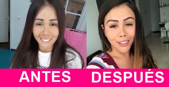 Fotos de Yina Calderón antes y después de tatuarse las cejas