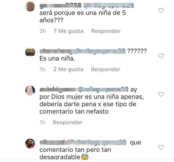 Comentarios en Instagram de Daniela Ospina defendiendo a Salomé