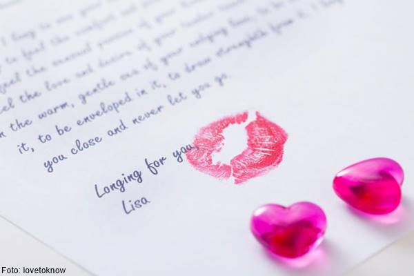 Foto de una carta de amor