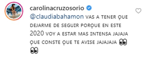 Respuesta de Carolina Cruz a Claudia Bahamón