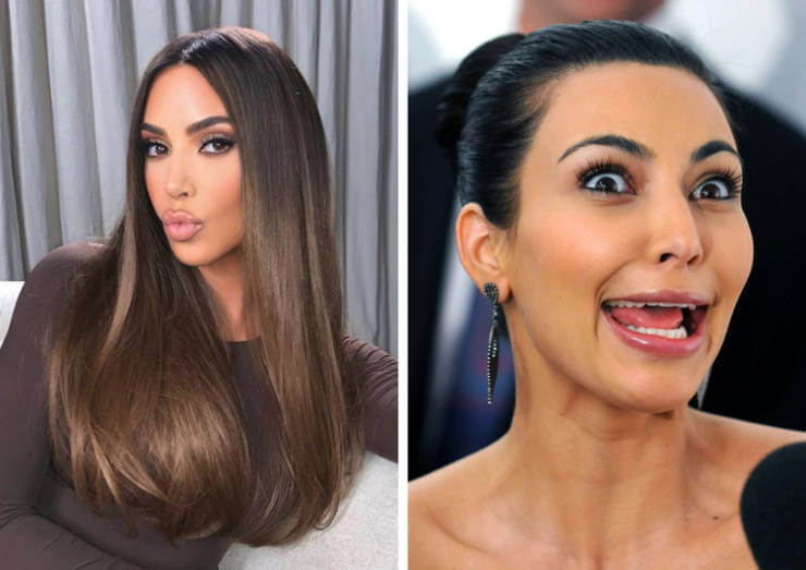 Fotos filtradas de famosas en las que parecen otras: Kim Kardashian