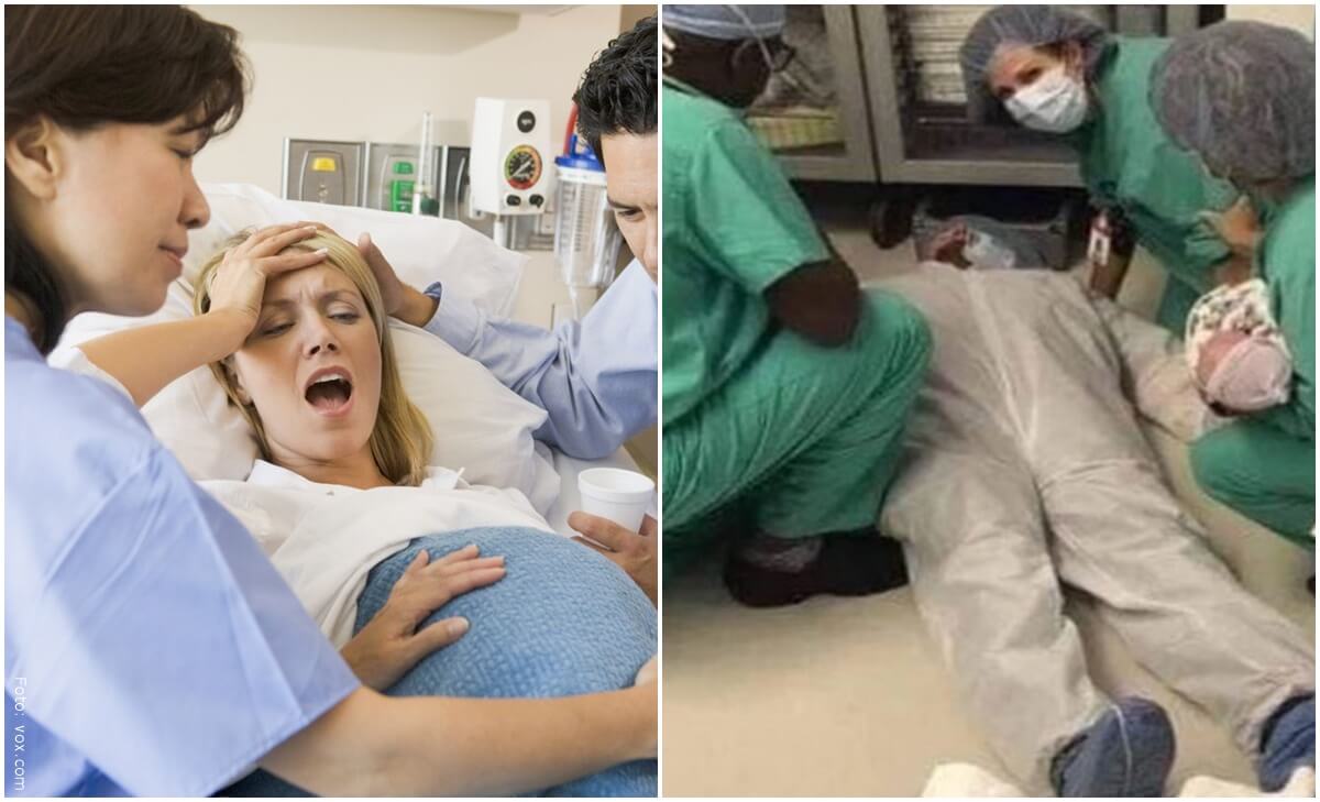 Selfie en sala de parto: toma foto de su esposo desmayado
