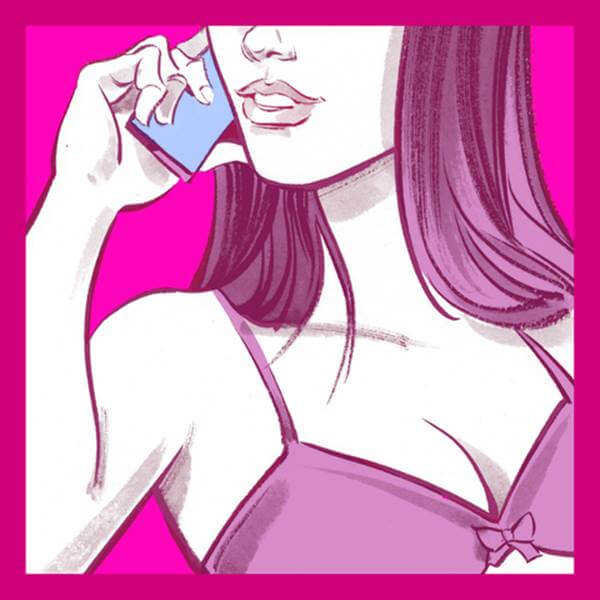 Ilustración de una chica bonita hablando por celular