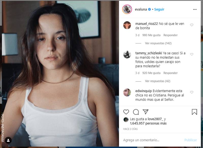 Print de los comentarios hechos en el perfil de Evaluna en Instagram