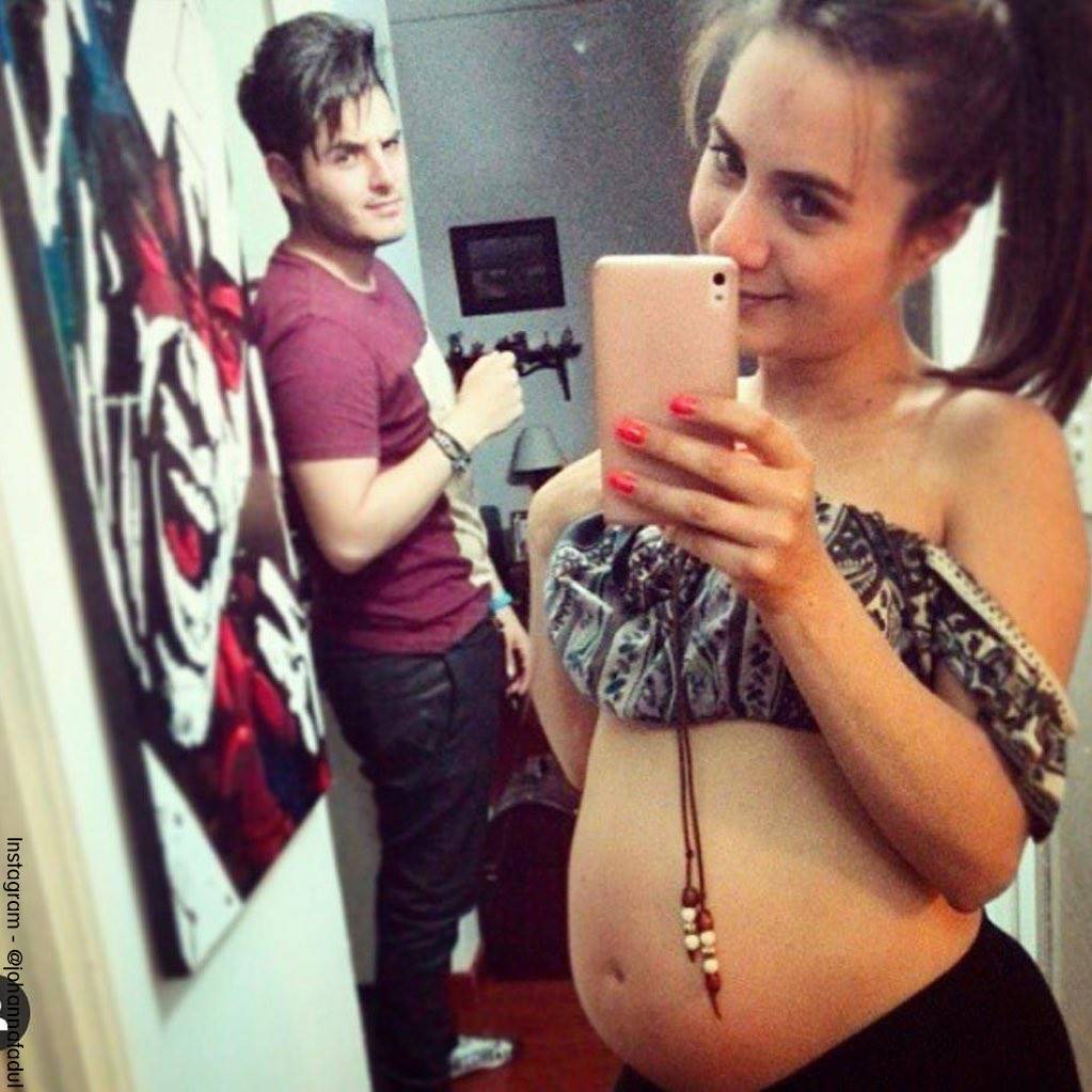 Foto de Johanna Fadul y Juanse Quintero cuando ella estaba embarazada.