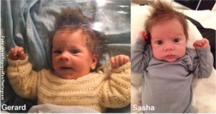 Foto de Gerard y Sasha cuando eran bebes