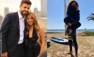 Shakira presumió abdomen de Piqué sin camiseta