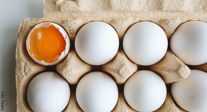 Foto de una cubeta de huevos