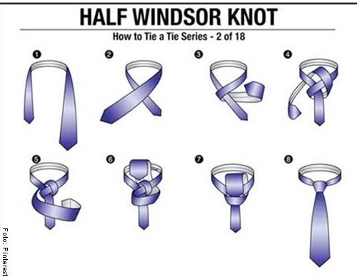Foto de nudo medio windsor para ilustrar cómo hacer nudo de corbata