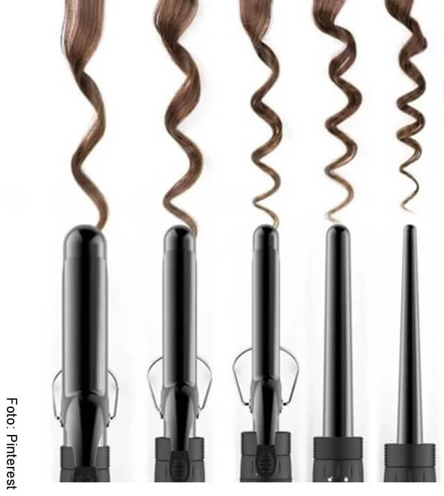 ilustración de tipos de pinzas para el cabello ondulado