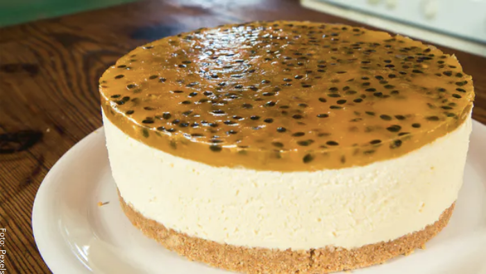 Foto del postre de la conocida fruta de la pasión