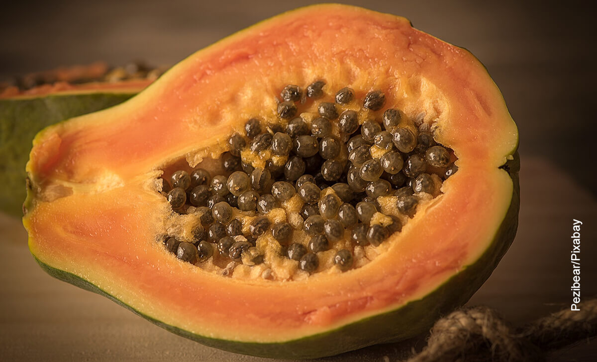 Foto de una fruta exótica que muestra para qué sirve la papaya