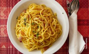 Foto de un plato de pasta que muestra cómo hacer espagueti