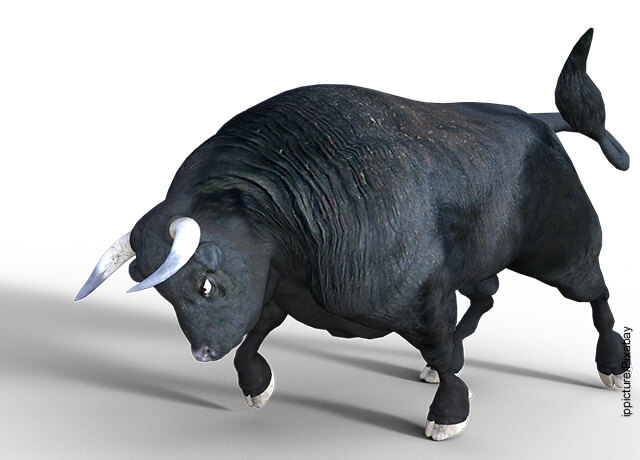 Foto de un toro negro hecho en plastilina que muestra qué significa soñar con toros