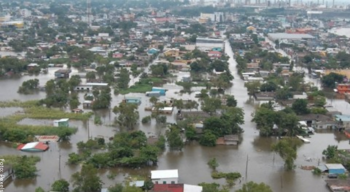 Foto de un país inundado