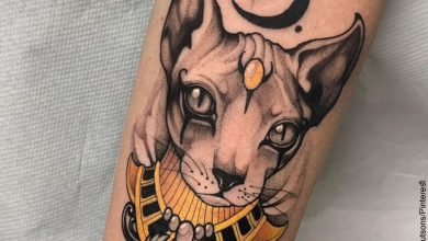 Foto de un tatuaje egipcio en forma de gato