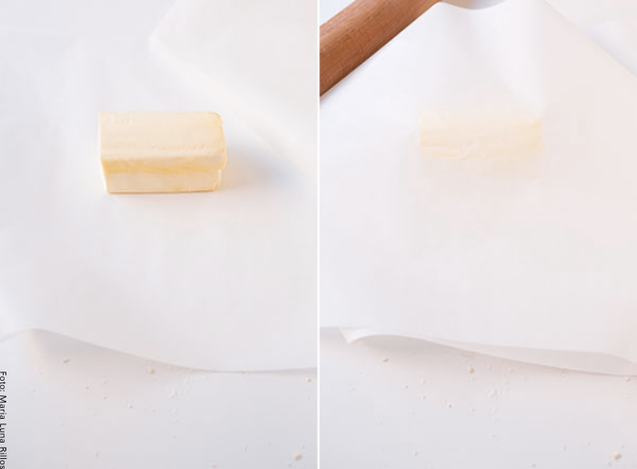 Foto de la mantequilla para el hojaldre