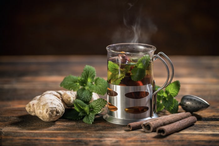 Foto de té de jengibre con canela