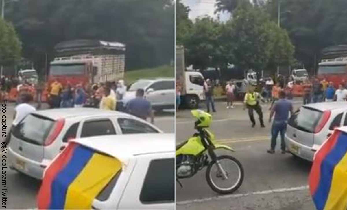Policía y camioneros armaron un picadito de fútbol en pleno Paro Nacional