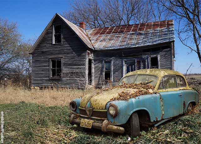 Foto de un rancho abandonado
