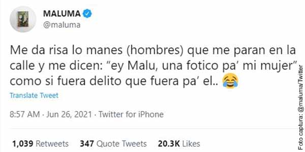 Maluma se ríe en Twitter de los hombres que le piden una foto