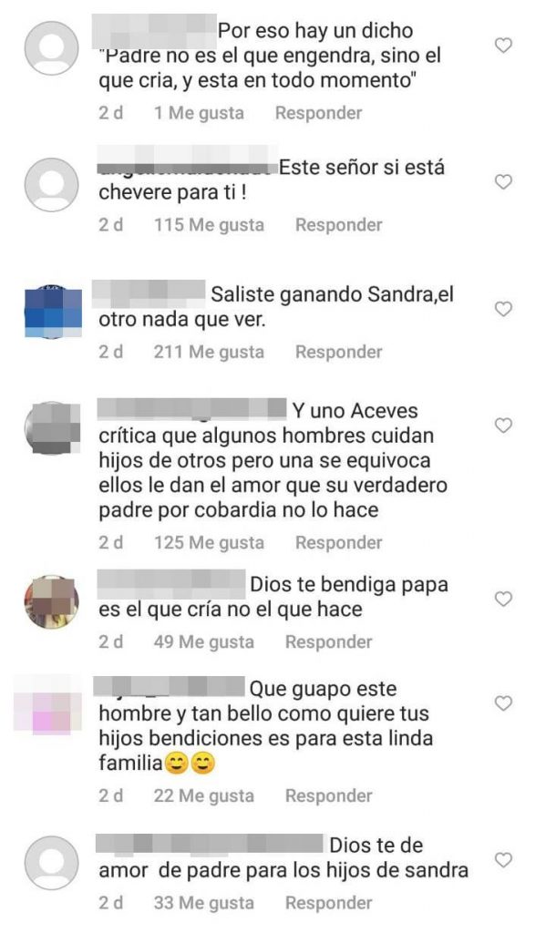 Print de Comentarios en IG de Sandra Barrios