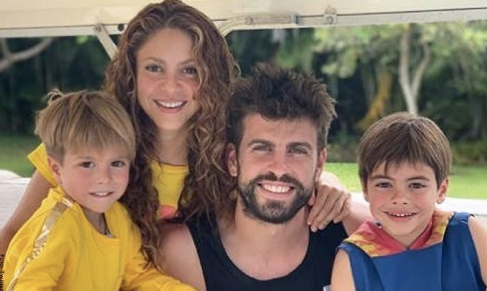 Foto de Shakira con Gerard Piqué y sus hijos