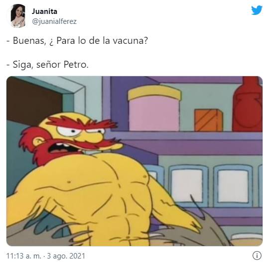 Meme a Pëtro para iluatrar los mejores memes de Petro vacunándose