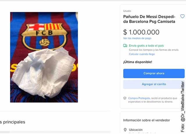 Subastan pañuelo en el que lloró Messi cuando se fue del Barcelona
