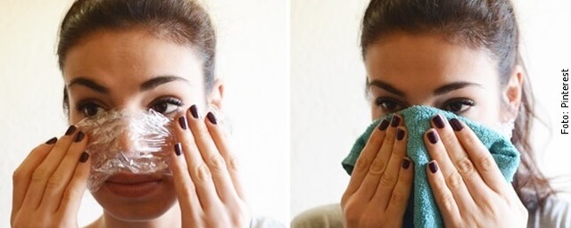 foto de mujer limpiando su cara