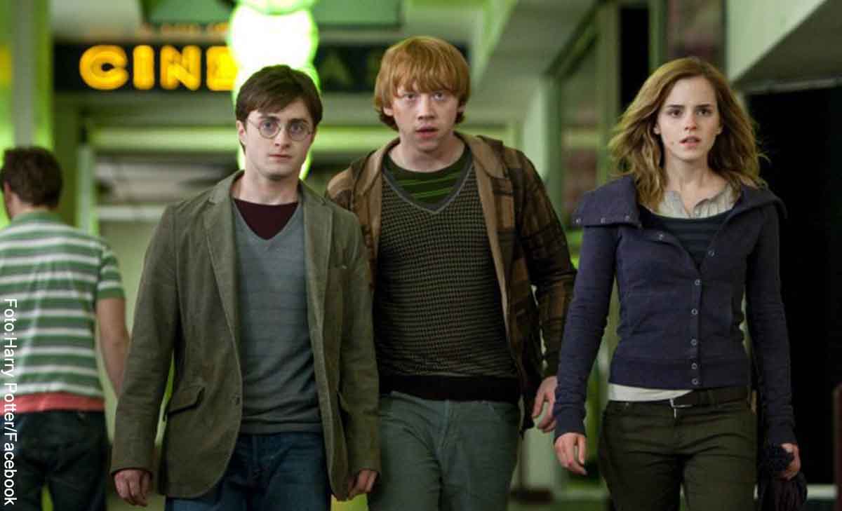 Foto de los tres protagonistas de Harry Potter