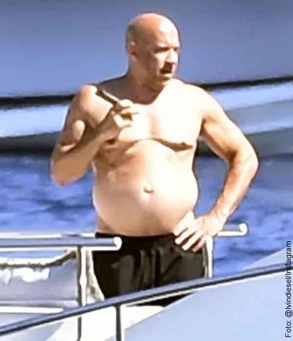 Vin Diesel sorprendió con foto de su nuevo aspecto físico, ¡con barriga!