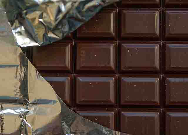 Foto de una barra de chocolate desempacado