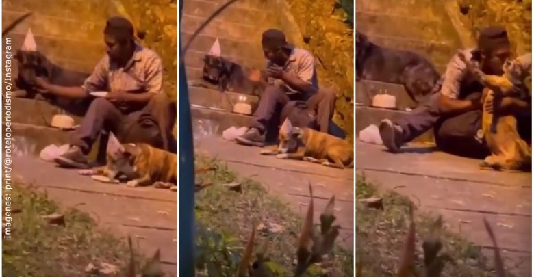 'Choco', el habitante de calle que celebró cumpleaños a sus perritos