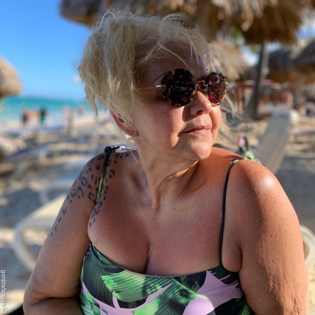 Foto de La Gorda Fabiola disfrutando en la playa