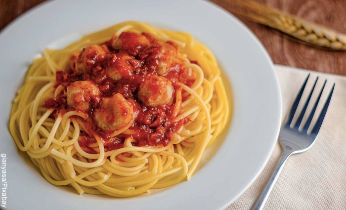Foto de spaghetti con camarones
