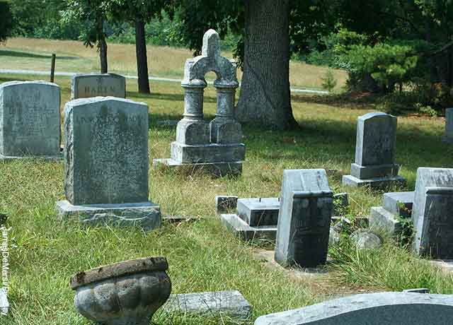 Foto de varias tumbas en un cementerio