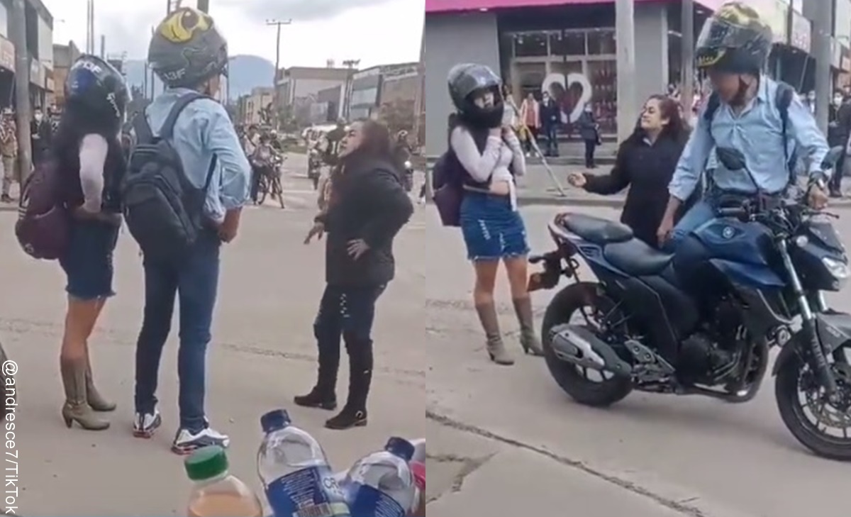 Mujer pilló a marido con la moza en la moto y dice que ella la paga
