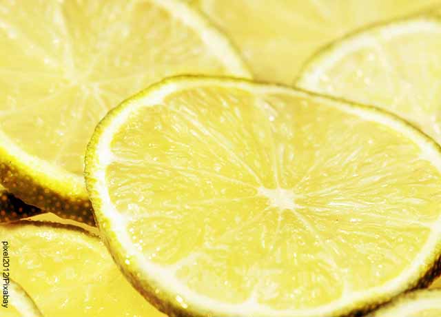 Foto de rodajas de limón amarillo