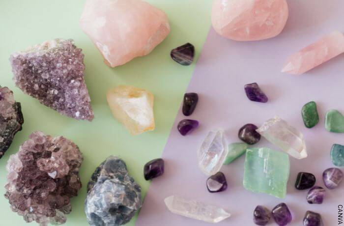 Foto de varios tipos de cristales