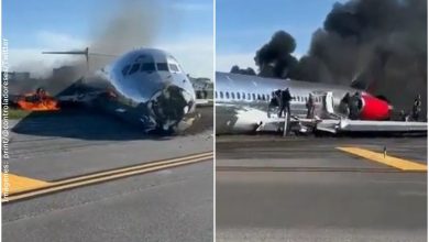 En video quedó captado avión que prendió en llamas tras aterrizaje forzoso