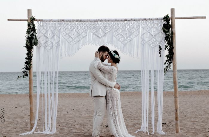 Foto de un matrimonio en la playa