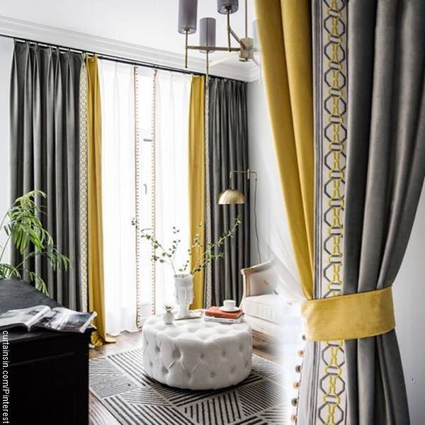 Foto de sala con cortinas modernas