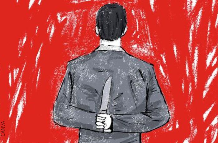 Ilustración de un hombre sosteniendo un cuchillo