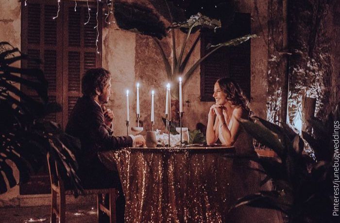 Foto de una cena romántica